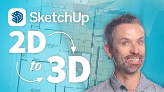 SketchUp Tutorial – How To Turn 2D Floor Plans into 3D Models in 5 EASY steps [upl. by Iliak]