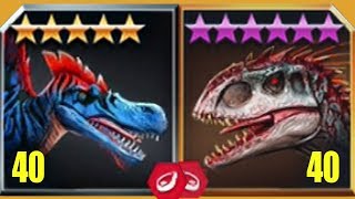 SPINOSAURUS Vs INDOMINUS REX  Jurassic World The Game [upl. by Annaynek237]