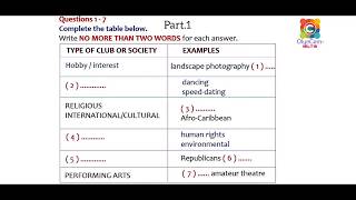 Type of Club or Society listening test  Fact Sheet Glass listening test  new listening [upl. by Annadroj]