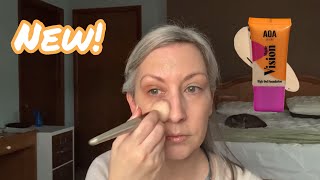 AOA Matte Vision Hi Def Foundation review demo first impression over 40 makeup [upl. by Noneek546]