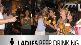 Ladies Beer Drinking Competition Octoberfest Sri Lanka [upl. by Eveivaneg]