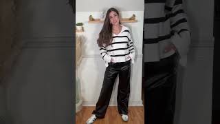 Striped Autumn Ladies Sweater fashion fallstyle fallstyleinspo shortsyoutube ootd [upl. by Huebner927]