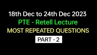 PTE  Speaking Retell Lecture Part2 Dec 2023 Exam Prediction  retell Lecture pte BEATthePTE [upl. by Fondea636]