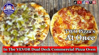 Two Pizzas At Once In The VEVOR Dual Deck Commercial Pizza Oven [upl. by Mchugh]