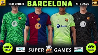 BARCELONA New Kits PES 2021 Season 2425  Sider amp CPK  Football Life 2024  All Patches [upl. by Oinotnas447]