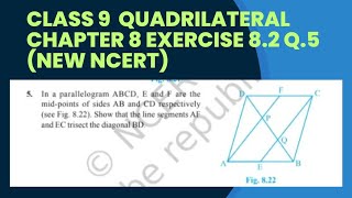 class 9 Quadrilateral chapter 8 exercise 82 Q5 solutionncert solutionsrdsharmasolutioncbse [upl. by Yhtommit]