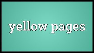 Yellow pages Meaning [upl. by Avuha492]