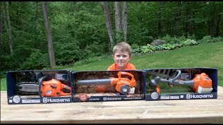 TOYS FOR BOYS  HUSQVARNA POWER TOOLS FOR KIDS [upl. by Repmek988]