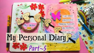 My Personal Diary Part5  Simple way to decorate Diary Pages  Journal Writing  Bullet Journal [upl. by Aninaig721]