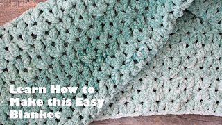 Easy Misty Green Afghan Bernat Blanket Yarn Crochet Pattern How to [upl. by Timon470]