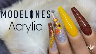 Testing Modelones Acrylic  Swatch  Review  Simple Fall Nail Tutorial [upl. by Aniteb975]