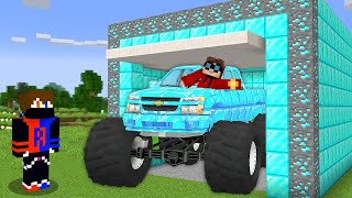 I Built a Garage for the Monster Truck in Minecraft [upl. by Feirahs]