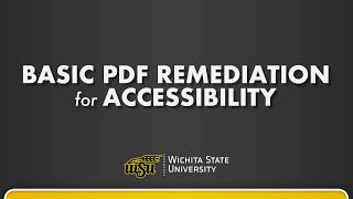 Basic PDF Remediation for Accessibility [upl. by Hodgson745]