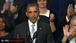 Obama launches campaign to resell health care law to the public [upl. by Iderf]