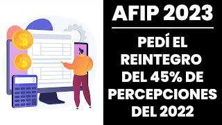 Pedí El Reintegro Del 45 De Percepciones Del 2022  Tutorial AFIP 1  2023 [upl. by Hobard560]