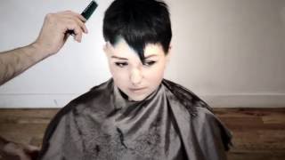 Asymmetrical pixie haircut 4k video  Maria [upl. by Yntrok]