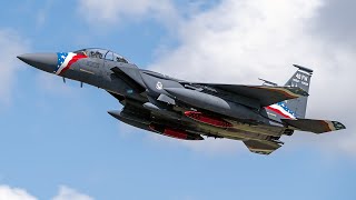 RIAT 2023 F15E arrival and departures [upl. by Fesoy911]