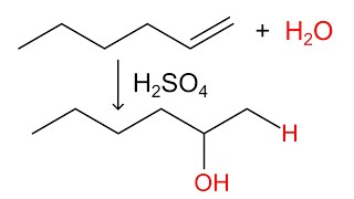 Making hexanol from hexene  Alkene hydration [upl. by Artenahs577]