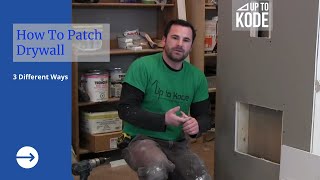 How To Patch Drywall3 Ways [upl. by Neomah820]