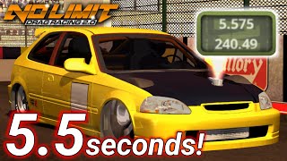 55 Seconds Civic Tune Fastest Honda Civic Tune Update 196  No Limit Drag Racing 20 [upl. by Felicidad]