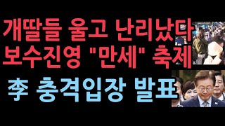 이재명 중형선고에 개딸들 울고불고 난리났다 보수진영 quot만세 잔치국수quot 이재명 재판 후 현장서 충격 입장 발표 [upl. by Haron472]