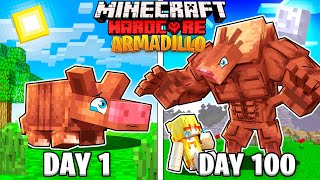 I Survived 100 Days as a ARMADILLO in HARDCORE Minecraft [upl. by Raclima]