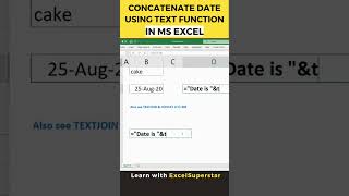 Concatenate Date using TEXT Function In MS Excel [upl. by Carthy]