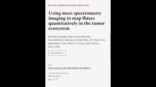 Using mass spectrometry imaging to map fluxes quantitatively in the tumor ecosystem  RTCLTV [upl. by Nicolette413]