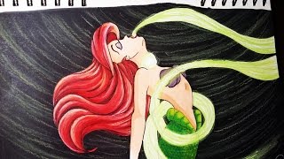 The Little Mermaid  Ariels Voice Drawing and Coloring [upl. by Ahsoet]