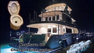 Nordhavn 86 Change toilet system after 8 years from vacuum to macerator system [upl. by Dibb521]