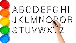 ABCDEFGHIJKLMNOPQRSTUVWXYZ  Easy Draw and Paint Alphabet A to Z AritriArts [upl. by Howey231]