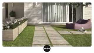 Posa a secco su erba gres 20 mm  Dry laying on grass stoneware 20 mm [upl. by Terrene342]