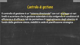 PIANIFICAZIONE E CONTROLLO  contenuti e logiche 1 [upl. by Dougal]