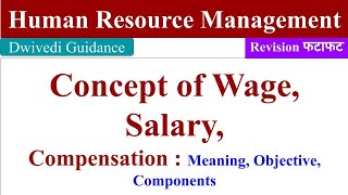 Concept of Wage and Salary Component of Compensation difference between wage and salary HRM [upl. by Josias893]