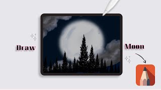 Draw a full Moon in Sketchbook [upl. by Almeida]