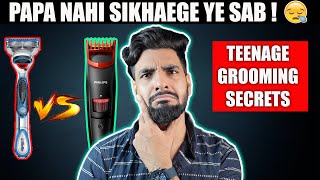 MENS HAIR REMOVAL  🗡Should you shave or trim Teenage grooming secrets LakshayThakurrr [upl. by Haywood]