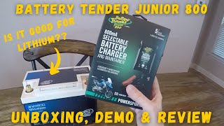 Battery Tender Junior 800 Selectable Charger and Maintainer Review with a Lithium Car Battery [upl. by Piefer]