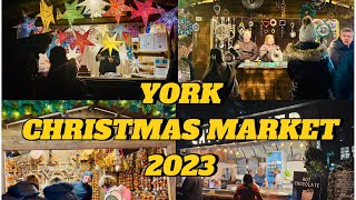 York Christmas Market 2023  Evening Walk [upl. by Vanya406]