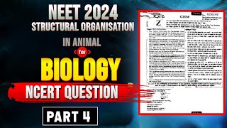 STRUCTURAL ORGANIZATION IN ANIMALS CLASS 11  NEET 2024  BIOLOGY NEET TOP QUESTION PRACTICE 🎯💯 [upl. by Aicnorev50]