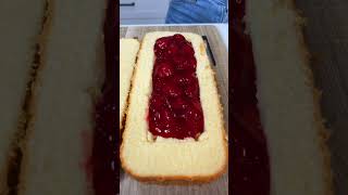 easy Strawberry Filled Cake trick [upl. by Arv]