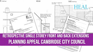 Retrospective Single Storey Front and Back Extensions Planning Appeal Cambridge City Council [upl. by Engel]