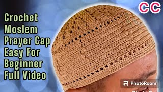 Tutorial Peci Rajut Polos Dewasa Mudah Untuk Pemula Peci Kilat 15  Crochet Prayer Cap Beginner [upl. by Isadora]