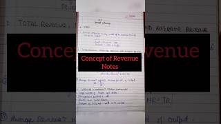 Class 11  Microeconomics  Ch 9 Concept of Revenue  Short Notes [upl. by Allerie]