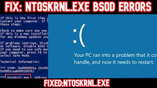 HOW TO FIXED ntoskrnlexe BSOD errors Windows 10 2021 [upl. by Darell]