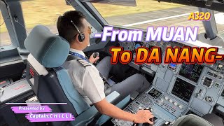 FULL Cockpit Video Windy landing at Da Nang Airbus A320 [upl. by Hachmin]