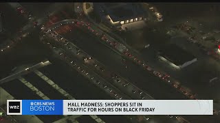 Shoppers stuck in hours long traffic at Wrentham Outlets and Natick Mall during Black Friday [upl. by Aerdno]