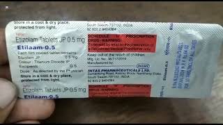 Etilaam 05mg Tablet  Etizolam 05mg Tablet  Etilaam 05mg Tablet Uses Side effects Review Hindi [upl. by Horatio]