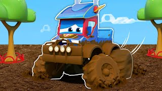 Super Monster Truck est piégé   Héros coincé dans la boue  Dessin animé de véhicules [upl. by Kordula73]