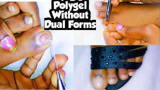 Polygel Without Dual Forms On Toe Nails ft Modelones [upl. by Notnarb456]