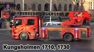 Storstockholms Brandförsvar 311710 311730 Kungsholmen utryckning SE  122015 [upl. by Nedroj79]